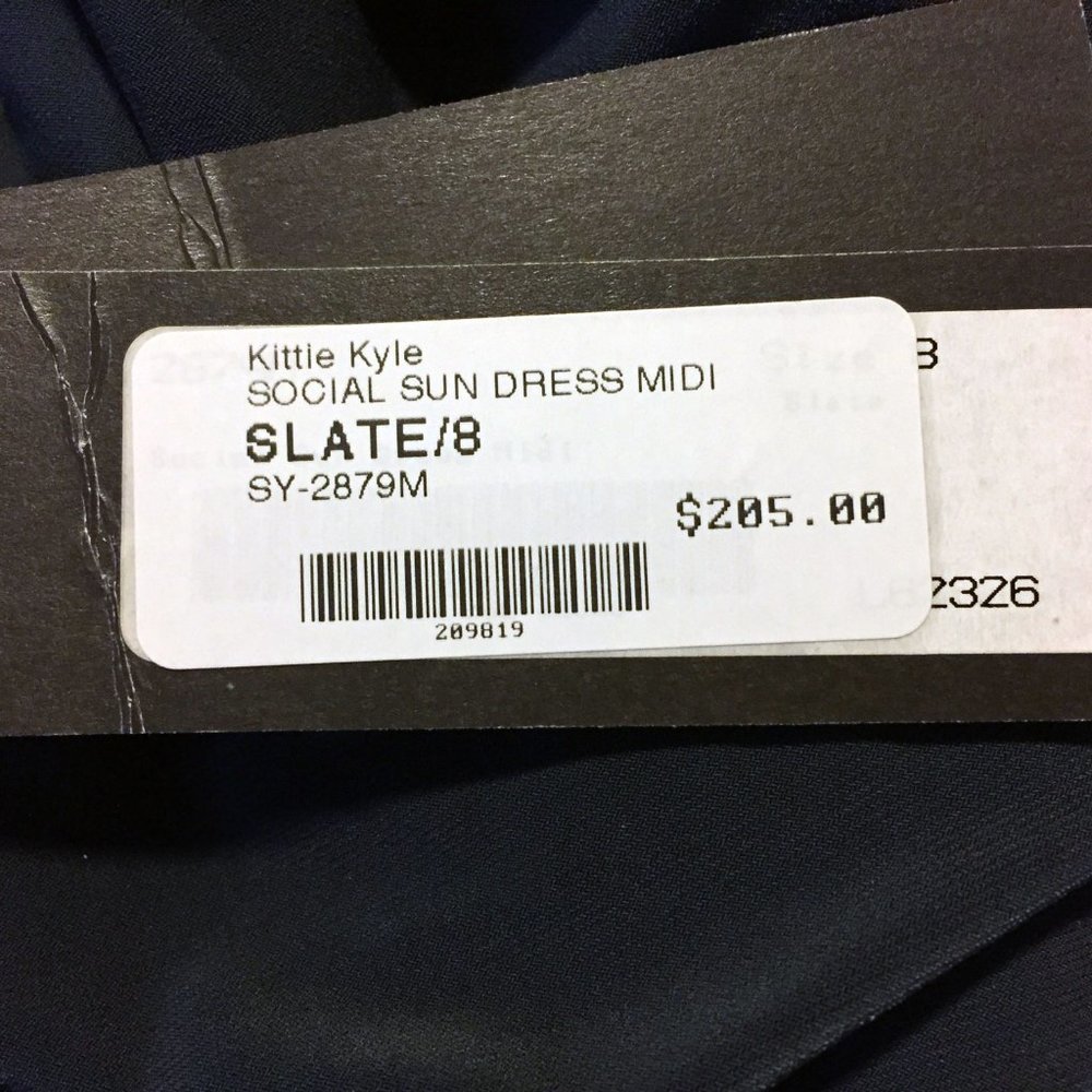 SYMPLI Social Sundress midi length Slate gray excellent condition! - Picture 3 of 4